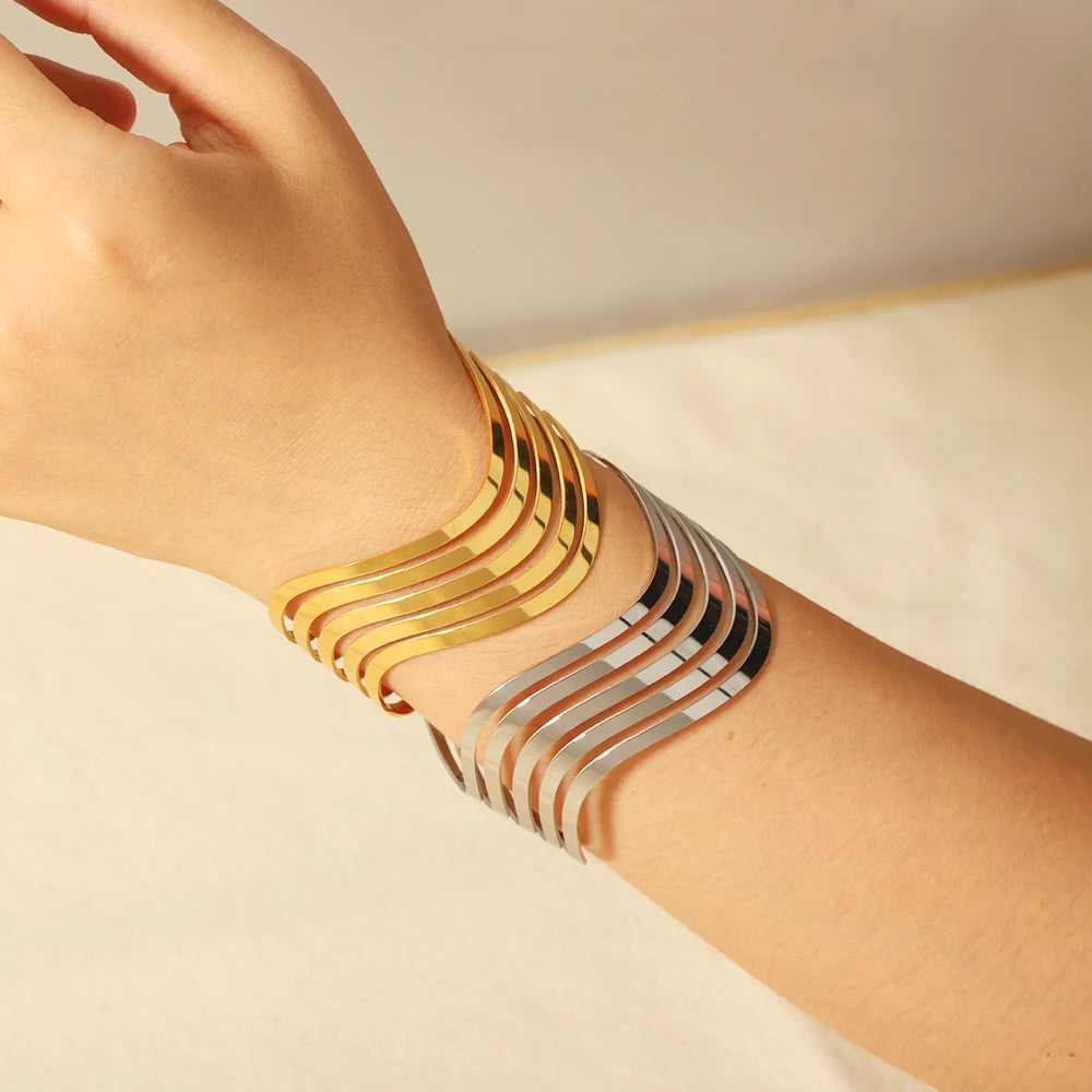 Bracelete Ondulado Dourado