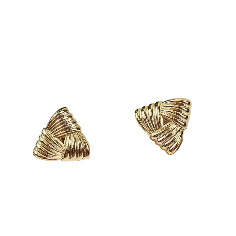 Brinco Triangular Dourado Banhado a Ouro 18K