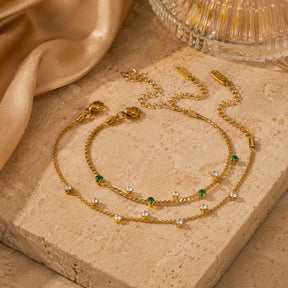 Pulseira Delicada Dourada com Zircônias