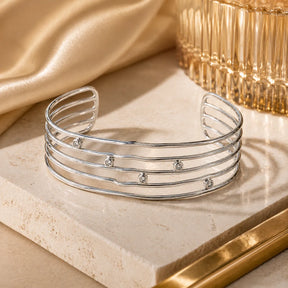 Bracelete Ondas Lumiere Prata