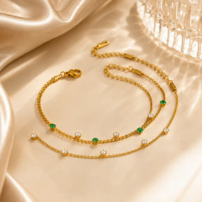 Pulseira Delicada Dourada com Zircônias