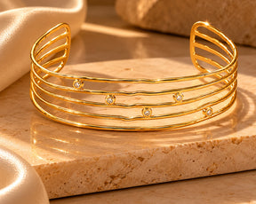 Bracelete Ondas Lumiere Dourado