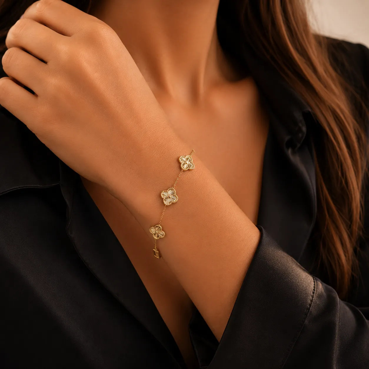 Pulseira 4 Trevos Dourada