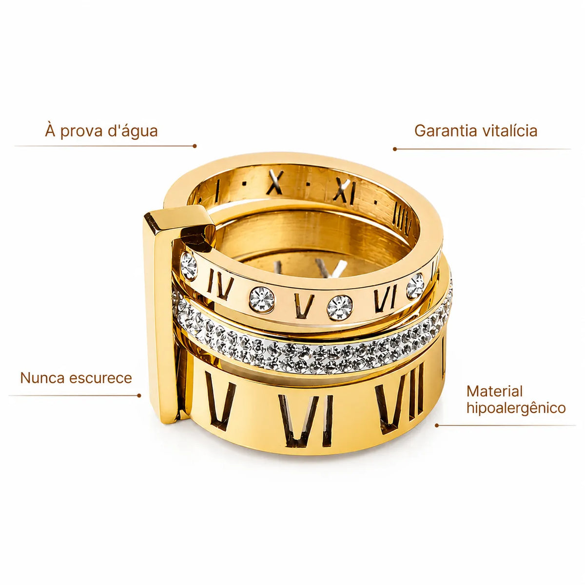 Anel Triplo Romano