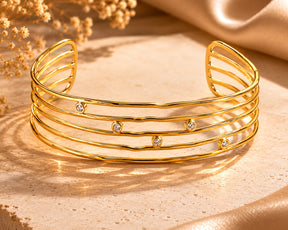 Bracelete Ondas Lumiere Dourado
