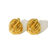 Brinco Orgânico Escultural Banhado a Ouro 18K