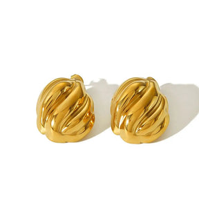 Brinco Orgânico Escultural Banhado a Ouro 18K