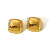 Brinco Quadrado Dourado Banhado a Ouro 18K