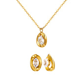 Colar Zircônia Branco Oval