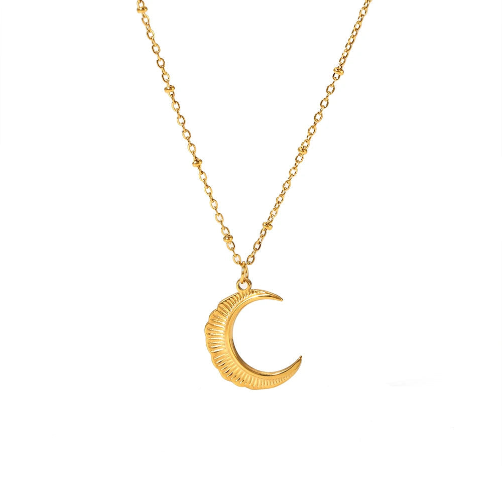 Colar Dourado Meia Lua